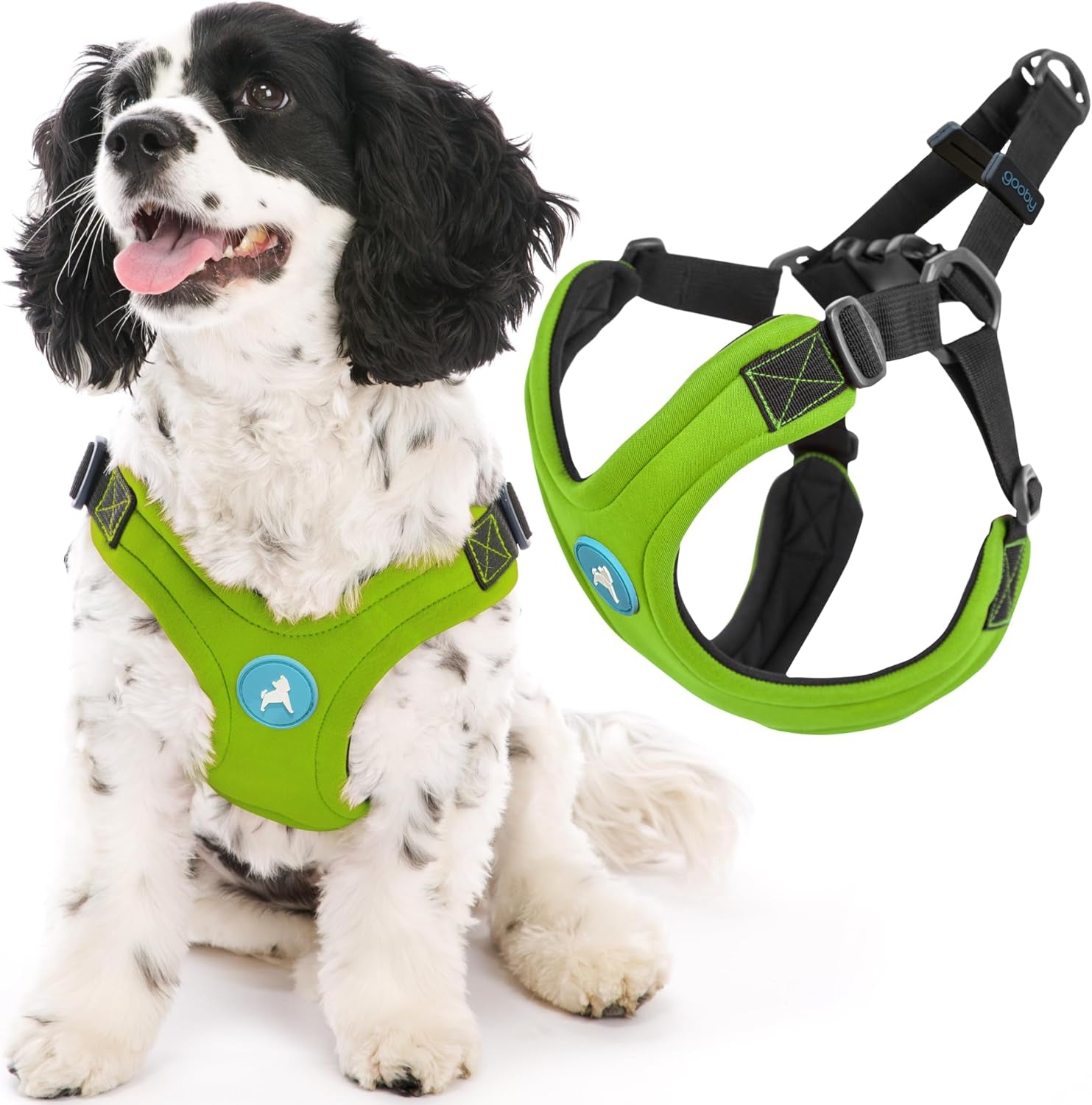 gooby-escape-free-sport-harness-red-medium-no-choke-step-in-patented-neoprene-small-dog-harness-with-four-point-adjustment-perfect-on-the-go-dog-harness-for-medium-dogs-no-pull-and-small-dogs