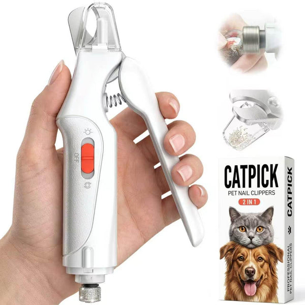 CATPICK 2-In-1 Cat Nail Clippers & Dog Nail Clippers Trimmers for Large Medium Small Dogs Cats Claw Trimmer Quick Sensor and Safety Guard USB Rechargeable with 2 LED Lights Dogs Nail Trimmer1