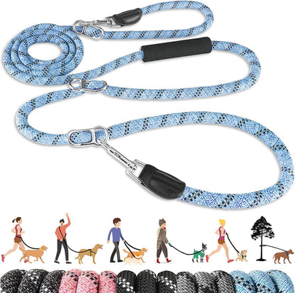 Lukovee Hands Free Dog Leash, 10FT Adjustable Training Lead 1/2 Inch Nylon Heavy Duty Lead No Pull for Large Medium Dogs, Tangle Free Reflective Waist-Leash for Walking Running, Black8