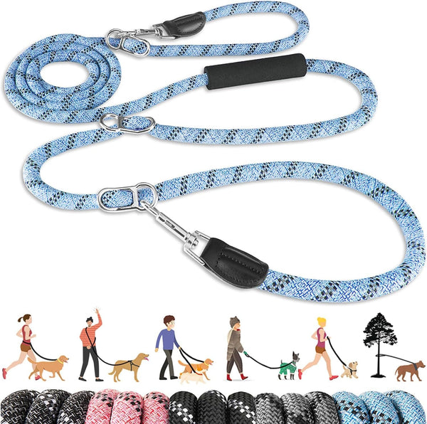 Lukovee Hands Free Dog Leash, 10FT Adjustable Training Lead 1/2 Inch Nylon Heavy Duty Lead No Pull for Large Medium Dogs, Tangle Free Reflective Waist-Leash for Walking Running, Black8