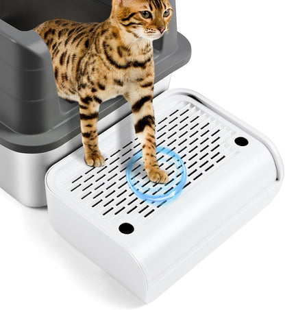Large Cat Litter Box Step Mat, 16.5"X11.2" Cat Ramp Stairs, Cat Litter Catcher for Self-Cleaning Litter Box, Cats Pedal Step Stool Ideal for Kitten & Older Cats (Light Grey)14