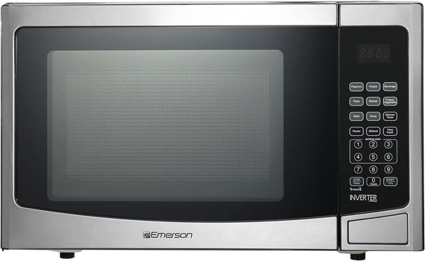 1.2 Cu. Ft. Microwave Oven with Inverter, Timer & LED Display, 1000W, 10 Power Levels, 8 Pre-Programmed Settings, Removable Glass Turntable with Child Safe Lock, MWI1212SS, Stainless Steel1