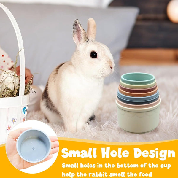 8 Pcs Stacking Cups for Small Animal Toys,Nesting Rabbit Toys of Different Sizes,Safe Plastic Colorful Nesting Toys for Bunny Guinea Pig Hiding Food and Playing5