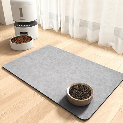Montvoo-Absorbent Pet Feeding Mat-No Stains Pet Mat for Food and Water Bowl-Quick Dry Cat & Dog Food Mat Water Dispenser Mat-Pet Supplies Mat-Dog Water Bowl Mat for Messy Drinker,（Darkgrey,12"X19"）18