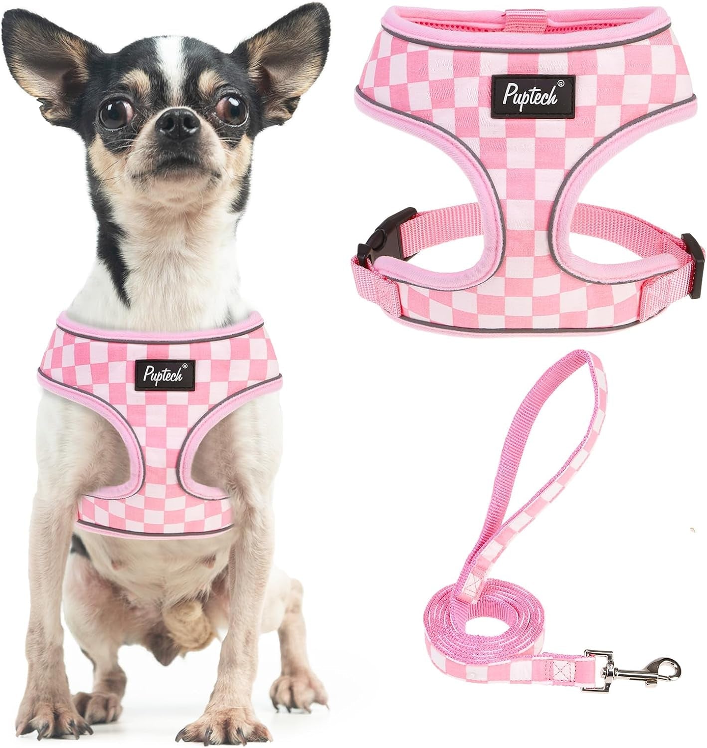 pupteck-soft-mesh-dog-harness-small-sized-and-leash-set-pet-puppy-cat-comfort-padded-vest-no-pull-harnesses-beige-s