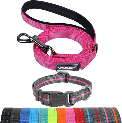 VIVAGLORY Dog Leash Puppy Leash for Collar, 3Ft X 1In, Black | with Soft Padded Handle for Training & Walking, Heavy Duty & Double Layer Nylon Pet Puppy7