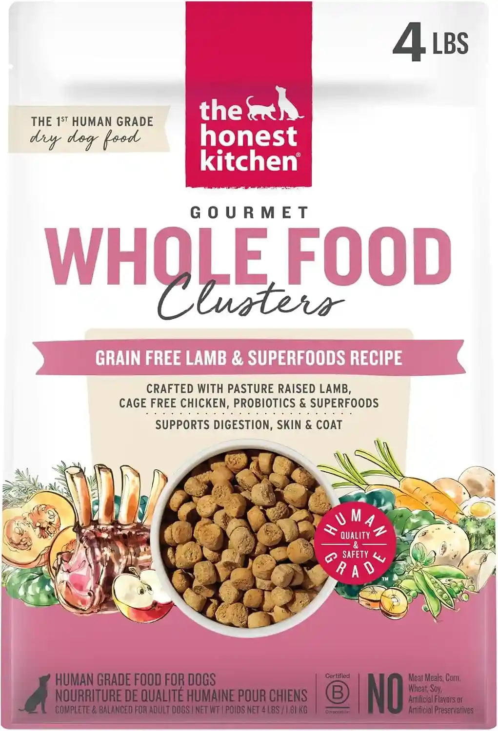 the-honest-kitchen-grain-free-beef-superfoods-whole-food-clusters-human-grade-dry-dog-food-vet-crafted-nutritional-support-for-skin-coat-digestion-overall-wellness-5-lb-bag