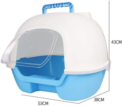 Dog Potty Training Toilet ﻿ Cat Litter Basin Fully Enclosed Large Toilet Closed Pet Supplies Coffee Color Double Door Space(Brown)2
