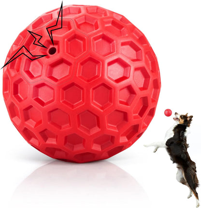 DISSKNIC Indestructible Squeaky Dog Ball, Relieves Anxiety, Cleans Teeth, Interactive Chew Toy for Aggressive Chewers, Dog Toy for Large Breeds, Outdoor Waterproof10