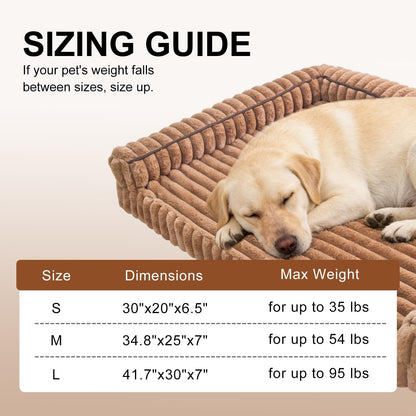 Waterproof Orthopedic Dog Bed for Medium Dogs Brown | Non-Slip Egg-Crate Memory Foam Dog Couch Pet Bed with Sides Removable Washable Cover for Crate2
