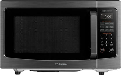 Flatbed Microwave Oven with Inverter Technology, 1.3 Cu.Ft, 1200W | Inverter Microwave, Smart Sensor, Mute Function, No Turntable, Countertop, Black Stainless Steel,1