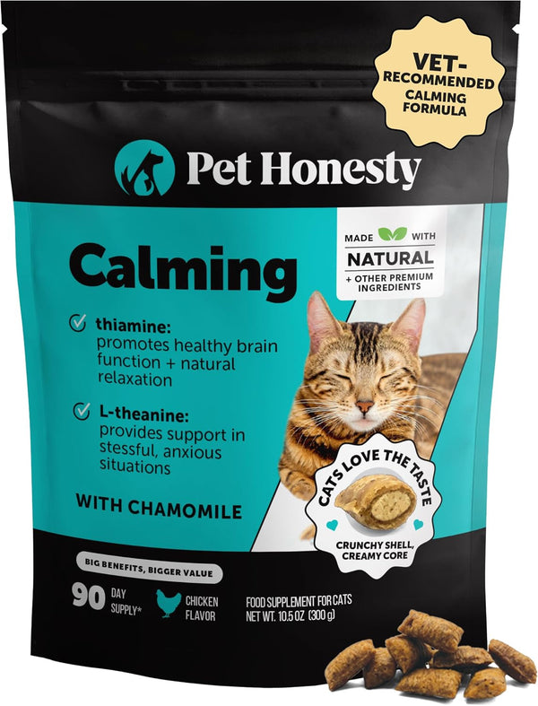 Pet Honesty Cat Lickable Treats with L-Theanine & Chamomile - Squeezable Puree Pouches for Cats - Behavior Support for Travel, Vet Visits, Grooming, & Separation (Salmon, 20 Ct)12