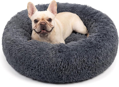 Small Calming Dogs Bed for Small Dogs Anti-Anxiety Machine Washable Fluffy Luxury Anti-Slip Waterproof Mute Base Warming Cozy Soft Pet Puppy round Bed12