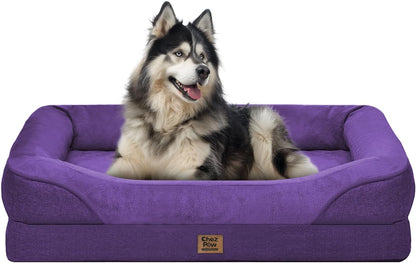 Chez Paw Waterproof Orthopedic XL Dog Bed for Large and Extra Large Dogs | Egg Crate Foam, 4-Sided Bolster Support, Waterproof Liner, Non-Slip Bottom, Machine Washable Cover, 42 X 30 Inch32