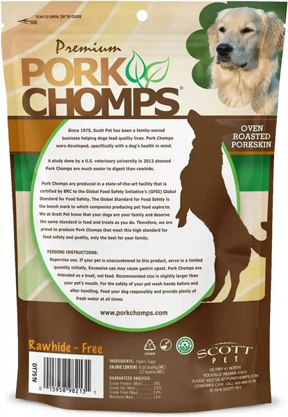 Pork Chomps Roasted Pork Skin Dog Chews, 5 Inch Mini Twists, 20 Count - Long-Lasting Treats for Dogs - High Protein, Rawhide-Free, Low Fat, Healthy & Delicious Chews7