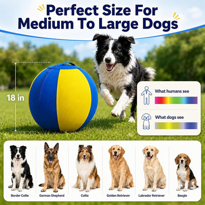 18 Inch Bite Resistant Herding Ball for Dogs, Aussies and Labs | 1000D Nylon Cover, Industrial-Grade Spiral Rubber Bladder, Anti-Burst Build, Lightweight, Easy to Clean, Elastic Bounce8