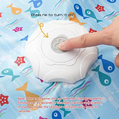 Rechargeable Automatic Cat Toy, 3-Mode Touch-Activated Interactive Toy with Random Motion, Concealed Feather & Squeaky Sound for Indoor Cats & Kittens (Blue)6