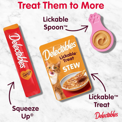 Delectables Squeeze up Creamy Squeezable Puree, Lickable Wet Cat Treats, Grain Free, No Added Fillers, No By-Products, No Added Preservatives, 0.5 Ounces Senior Chicken, 32 Tubes Total8