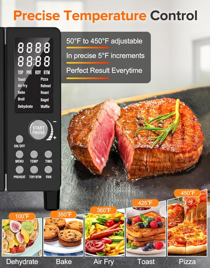 Bravo Pro Smart Air Fryer Toaster Oven Countertop Combo | 10-In-1 Cooking Functions, 1800W, 50-450°F, 21-Qt, Pfas-Free, Upgraded Super Convection, Black4