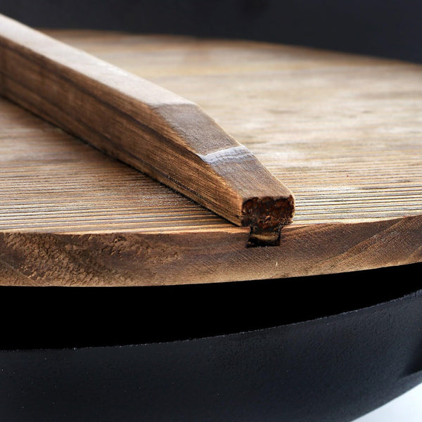 Megachef 2 Piece 14 Inch Heavy Duty Cast Iron Wok with Wood Lid3
