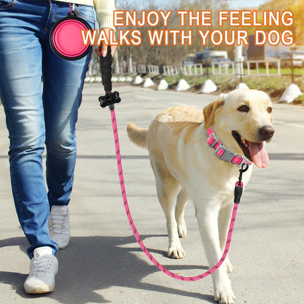 BARKBAY Dog Leashes for Large Dogs Heavy Duty Dog Leash 4/5/6 FT with Comfortable Padded Handle and Highly Reflective Threads for Medium Large Dogs Walking Training Running (5Ft-1/2'',Pink)7