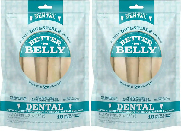 Better Belly Highly Digestible Rawhide Dental Chews, Treat Your Dog to a Chew with NO Artificial Colors or Flavors, 10 Count9