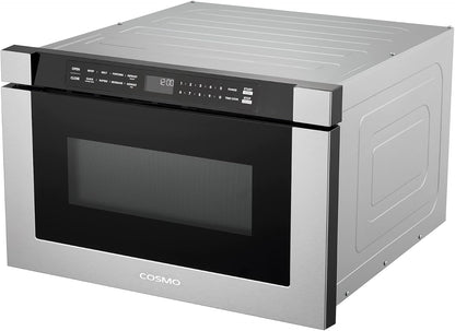 24 In. Haven Coll 1.2 Cu. Ft. Built-In Microwave Drawer, Stainless Steel |  COS-12MWDSS-NH Touch Controls, 11 Power Levels, 1000W, Child Lock Function, Defrost Functions, Automatic Presets8