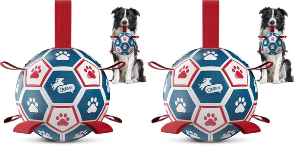 QDAN Dog Balls, 6 Inch Dog Soccer Ball with Straps, Herding Balls for Dogs | Outdoor Dog Toys Balls for 20-40 Lb Dogs, Puppy Ball to Keep Them Busy, Dog Pool Water Play Toy, Puppy Birthday Gifts14