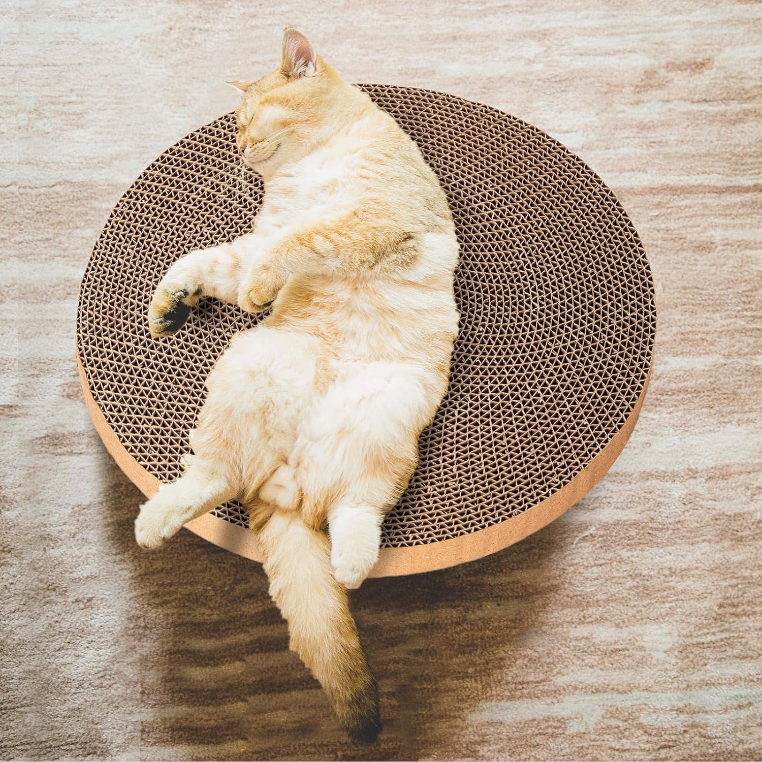 round-cat-scratcher-refill-10-inch-diameter-7-8-inch-thickness-cardboard-cat-scratcher-scratching-board-replacement-pads-2pcs-for-indoor-cats