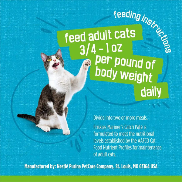Purina Friskies Wet Cat Food Pate, Mariner’S Catch - (Pack of 24) 5.5 Oz. Cans8