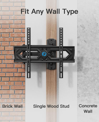 Full Motion TV Wall Mount for 26-65 Inch Flat Curved Tvs, Heavy Duty Single Articulating Arms, Corner TV Mount up to VESA 400X400Mm and 77Lbs, Support Swivel, Tilt, Level Adjustment3