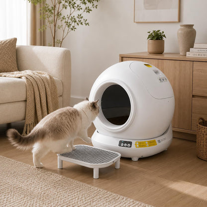 Self-Cleaning Cat Litter Box, App Control 78L Auto, Includes Step Pedal | Low 6.3" Entry, Fits Multiple Cats, Anti-Pinch Safety Sensors, No-Scoop Disposal, Weight Monitor, Free Step Pedal9
