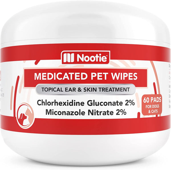 Nootie Medicated Dog Wipes, 2% Chlorhexidine and 2% Miconazole Formulated Pet Wipes for Dogs and Cats - 5"X 6" Size XL Wipes - 70 Count - Sold in over 10,000 Vet Clinics and Pet Stores Worldwide7