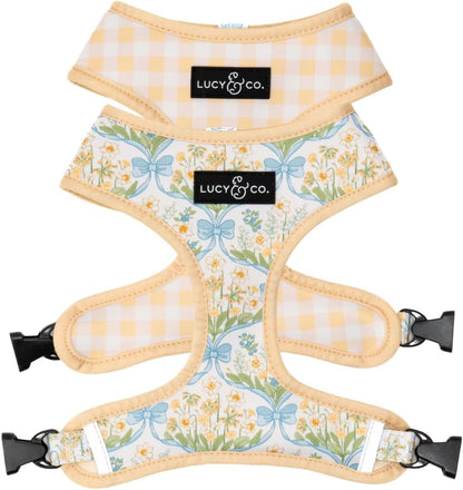 Lucy & Co. Reversible Dog Harness - Water-Repellent Neoprene, Dual-Print Design, Easy Swap Style, Adjustable Comfort Fit - Take a Bow Reversible Harness - Small14