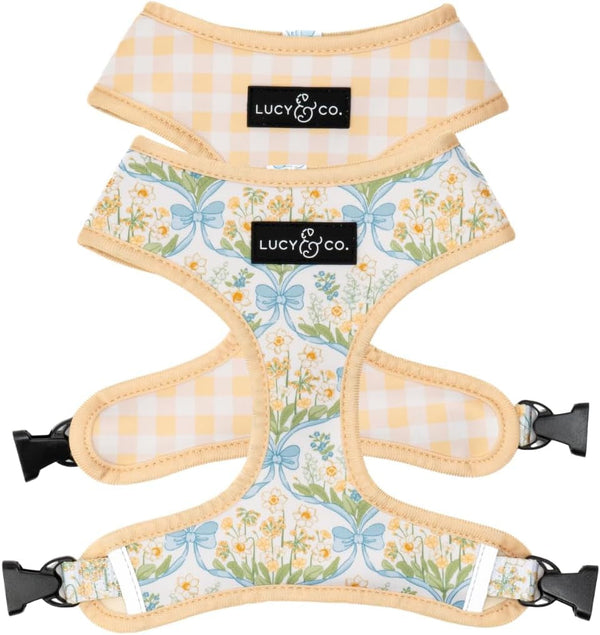 Lucy & Co. Reversible Dog Harness - Water-Repellent Neoprene, Dual-Print Design, Easy Swap Style, Adjustable Comfort Fit - Take a Bow Reversible Harness - Small14