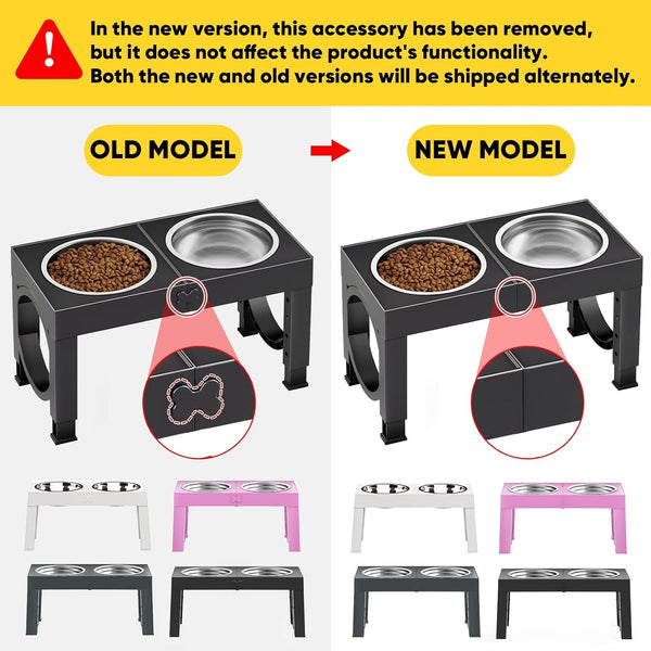 XIAZ Elevated Dog Bowls Large Breed Raised Dogs Bowl Stand Large/Medium Sized Dog Stainless Steel Food Water Bowl Stands 5 Heights Adjustable 9/11/12/14In Black Pet Feeder Dish Station7