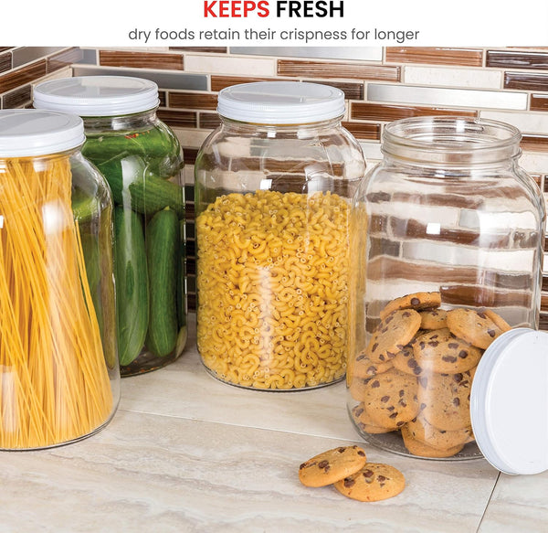 1 Gallon Glass Jar with Lid, Wide Mouth Sun Tea Jar, 2 Pack | Large Glass Jar with Lid, Gallon Mason Jar, Airtight, Bpa-Free, Dishwasher Safe, Wide Mouth for Fermenting, Canning, Kombucha4