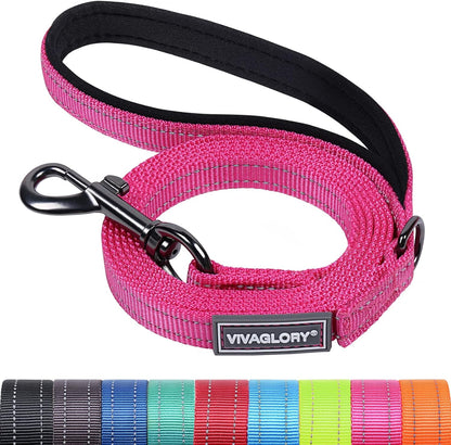 VIVAGLORY Dog Leash Puppy Leash for Collar, 3Ft X 1In, Black | with Soft Padded Handle for Training & Walking, Heavy Duty & Double Layer Nylon Pet Puppy13