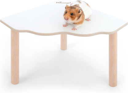 Niteangel Hamster Play Wooden Platform: Triangle - 9" L X 9" W - 6.3" H | Can Maximizes Cage Space & Enriches Pet Environment for Dwarf Syrian Hamsters Gerbils Mice Degus or Other Small Pets9