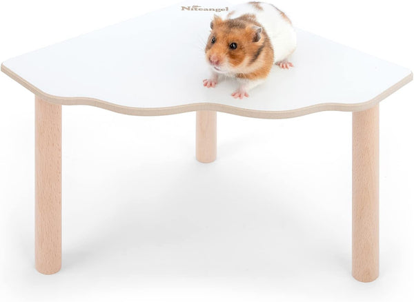 Niteangel Hamster Play Wooden Platform: Triangle - 9" L X 9" W - 6.3" H | Can Maximizes Cage Space & Enriches Pet Environment for Dwarf Syrian Hamsters Gerbils Mice Degus or Other Small Pets9