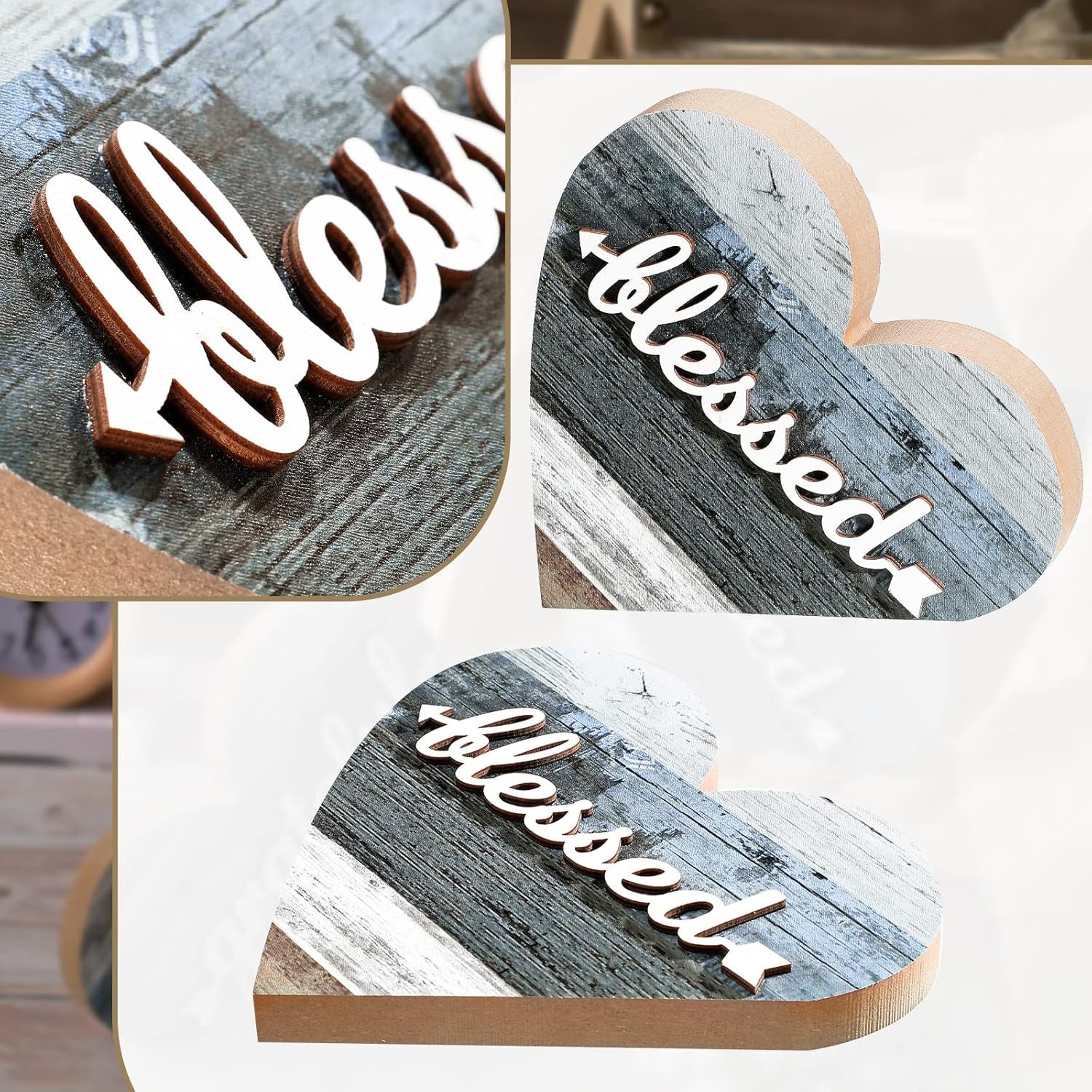 2-pcs-rustic-wooden-heart-block-home-decor-grateful-style-decoration-for-shelves-table-centerpiece-for-mantel-blessed-blue-accent-decorative-plaques-for-home-living-room-gift