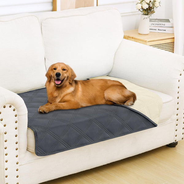 Smiry Waterproof Dog Bed Cover, Reversible Pet Blanket for Sofa Couch | Soft Washable Dog Blanket, Leakproof Couch Cover for Dogs Cats & Furniture Protection, 52X82, Grey/Dark Grey30