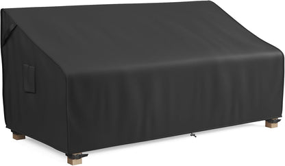 3-Seater Outdoor Couch Cover Waterproof, 80 Inch Patio Furniture Cover for Sofa, Heavy Duty Polyester & Double-Stitched Seams, Classic Black1