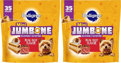Pedigree Mini Jumbone Small Dog Treats, Beef Flavor, 35 Count | Bone-Like Exterior, Meaty Center, Long-Lasting Chew, for Toy and Small Dogs 5-15 Lbs, Developed with Waltham Science10
