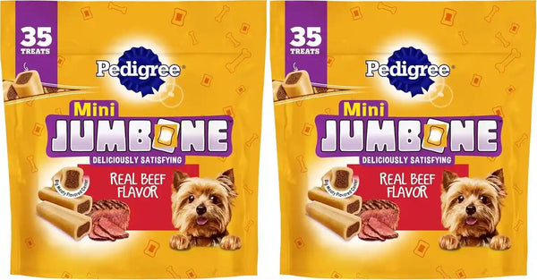 Pedigree Mini Jumbone Small Dog Treats, Beef Flavor, 35 Count | Bone-Like Exterior, Meaty Center, Long-Lasting Chew, for Toy and Small Dogs 5-15 Lbs, Developed with Waltham Science10