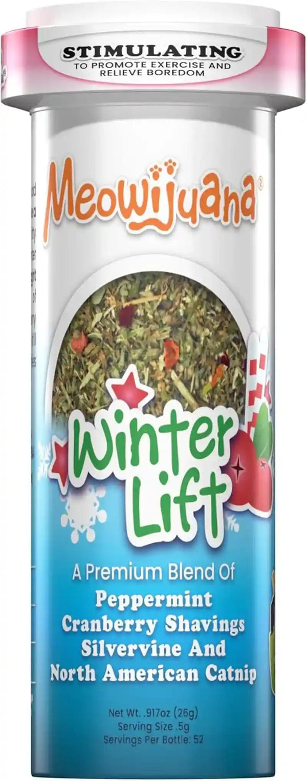 Meowijuana Winter Lift Catnip Blend | High-Potency, Hand-Harvested | Organic Hand-Harvested North American Catnip Blend for Cats; Fine-Ground for Toys, Beds & Scratchers; Play or Calm1