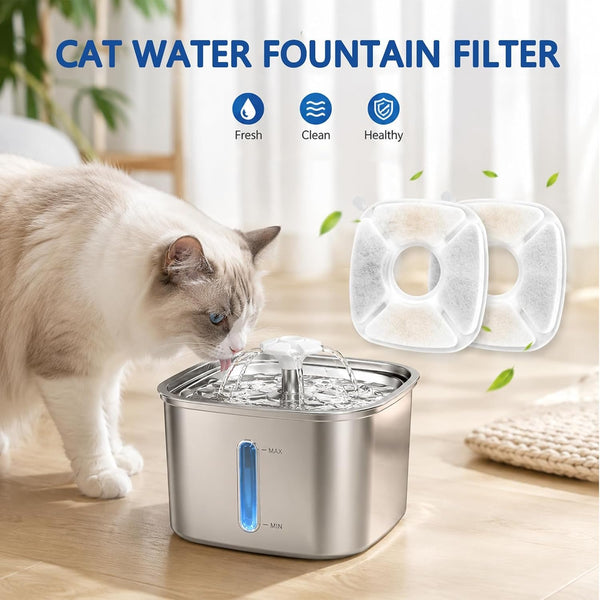 12Pcs Cat Fountain Filter for Veken Water Fountain Filters with 95Oz/2.8L 67Oz/2L 135Oz/4L Cat Water Fountain Dispenser Triple Filtration Cat Water Fountain Filter for Pets5