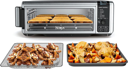 Ninja Digital Air Fry Countertop Oven, 8-In-1, XL, Silver, SP101 | Air Fry, Air Roast, Broil, Bake, Toast, Bagel, Dehydrate, Keep Warm, 1800W, Flip up & Away1