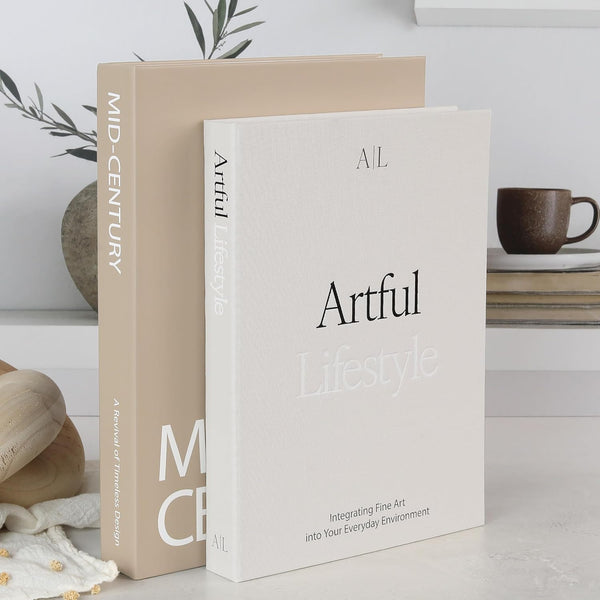Aesthetic Decorative Books Set of 2 - Stylish Boxes for Coffee Table Decor | Stylish Modern Home Decoration for Your Bookshelf or Mantel, Faux/Fake Books Doubles as Photo Storage or Keepsake Box8