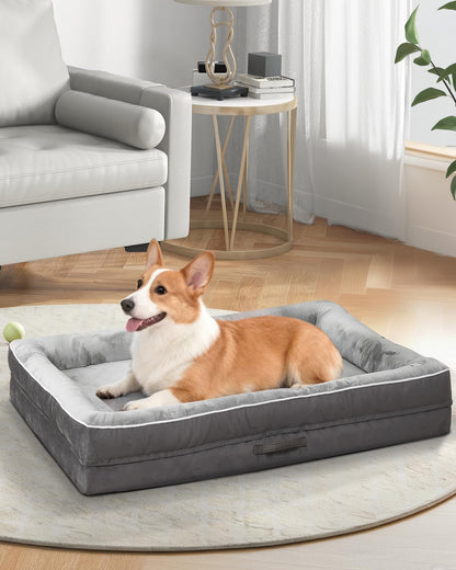 Upvilla Orthopedic Dog Bed XL, Four-Sided Dog Sofa, Washable Cover, Gray21